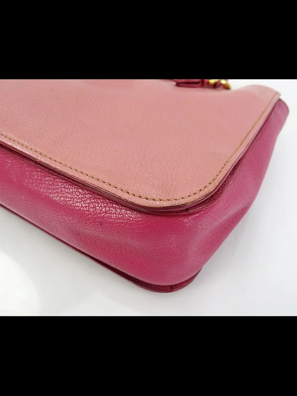 Miu Miu Two-Tone Pink Leather Top-Handle Satchel